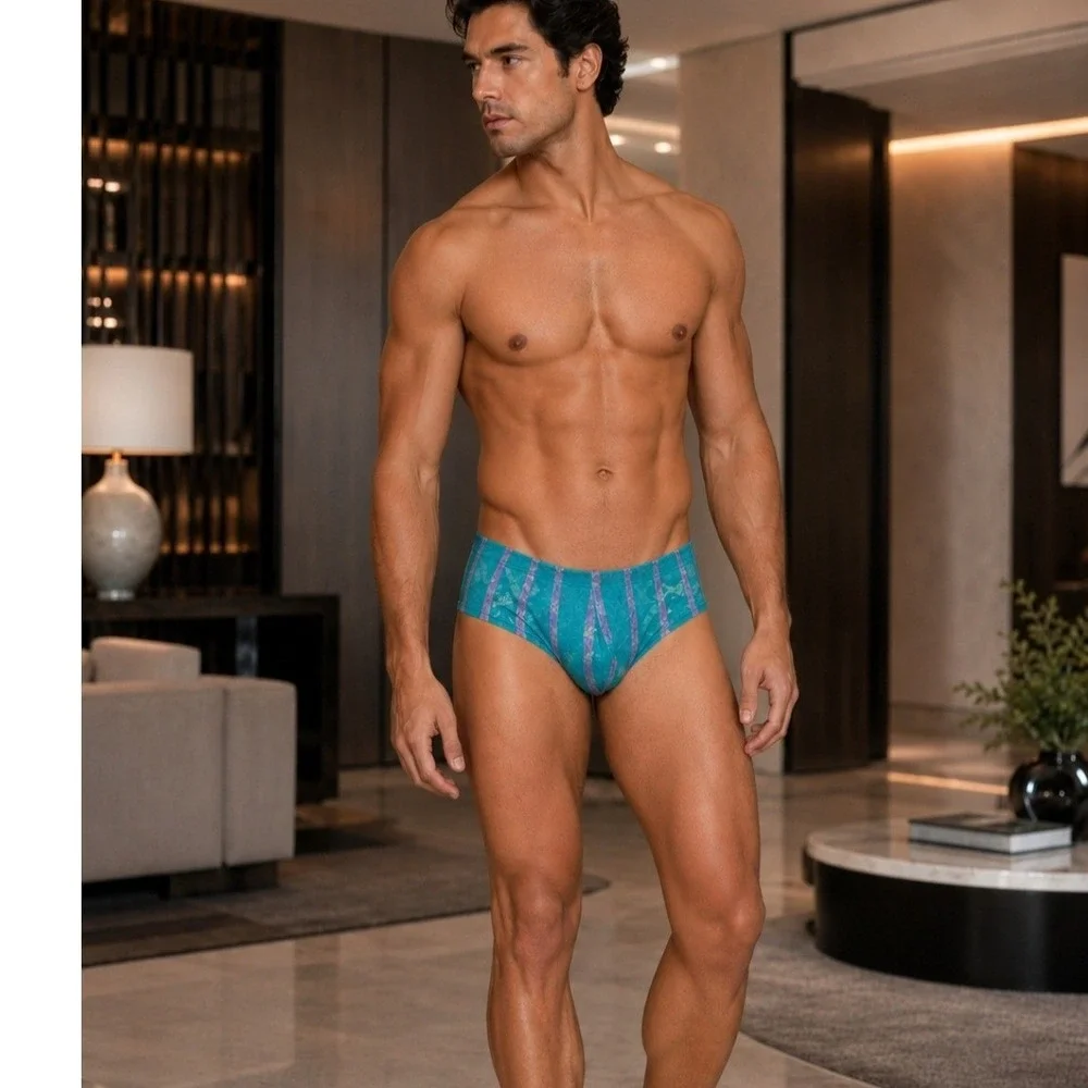 Cosabella Men Luxury Italian Floral Lace Comfort Micro Brief Designer Underwear